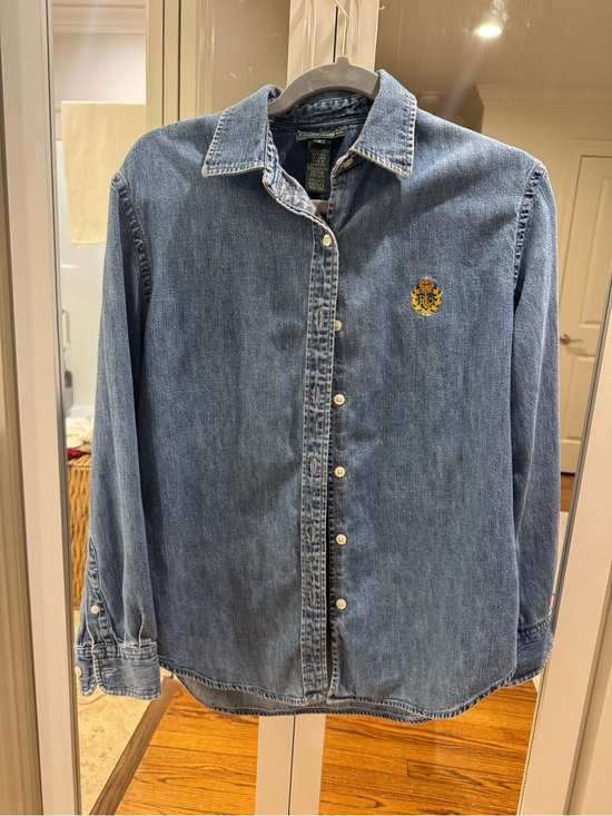 Polo Ralph Lauren Tops - Vintage Ralph Lauren Lauren Jeans Co Denim Button Down Crest Shirt Small